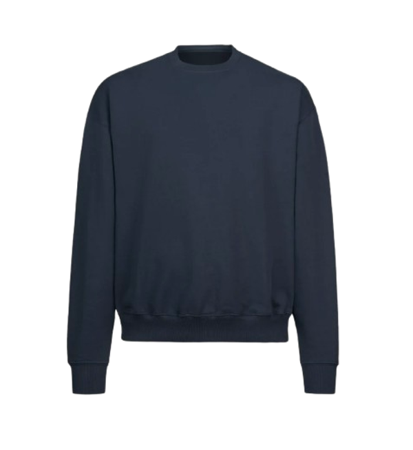 ULTRA-HEAVYWEIGHT OVERSIZE CREWNECK SWEATER Navy Blue GRAMMA
