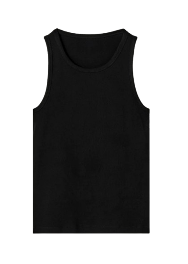 ULTRA LUXURY SLIM RIBBED TANK Black GRAMMA