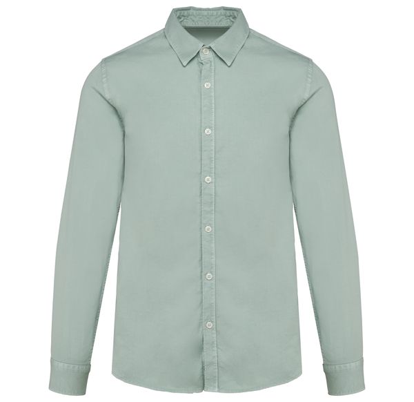Chemise délavée en coton twill homme - 135g Washed Jade Green Native Spirit