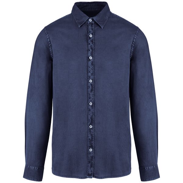 Chemise délavée en coton twill homme - 135g Washed Navy Native Spirit