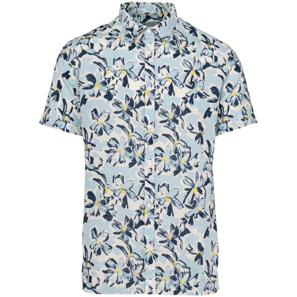 Chemise imprimé côtier homme Ivory Floral Blue Native Spirit