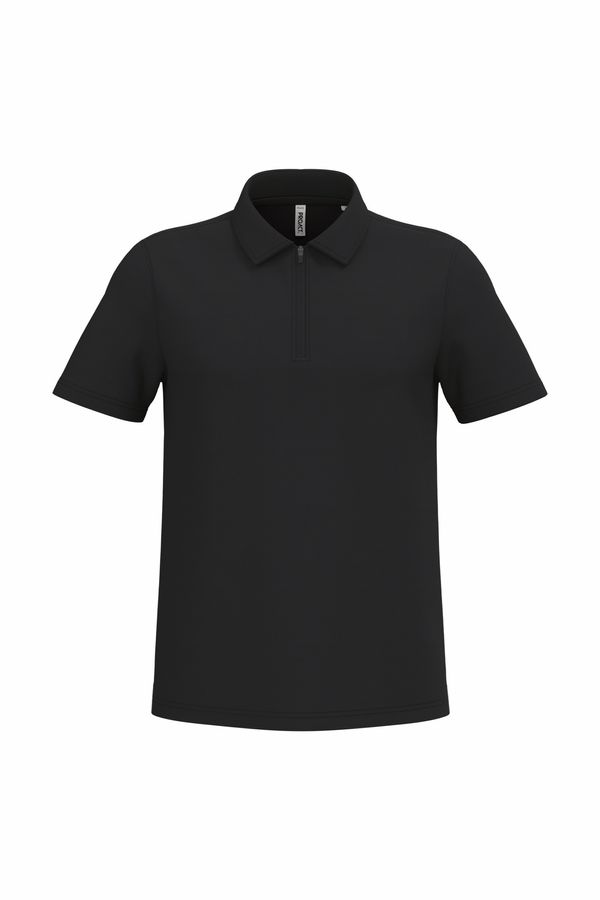 Polo de sport col 1/4 zip homme Black PROACT