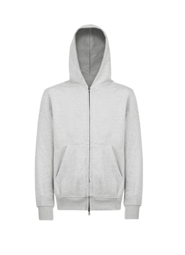 Hoodie Regular Zipped Light Grey GRAMMA