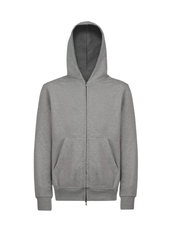 Hoodie Regular Zipped Grey Marl GRAMMA