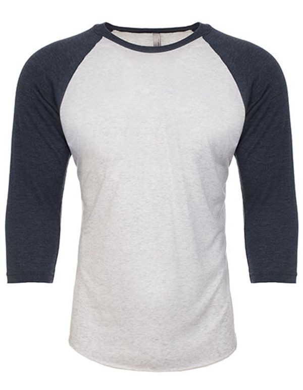 couleur Heather White (Tri-Blend) / Indigo (Tri-Blend)
