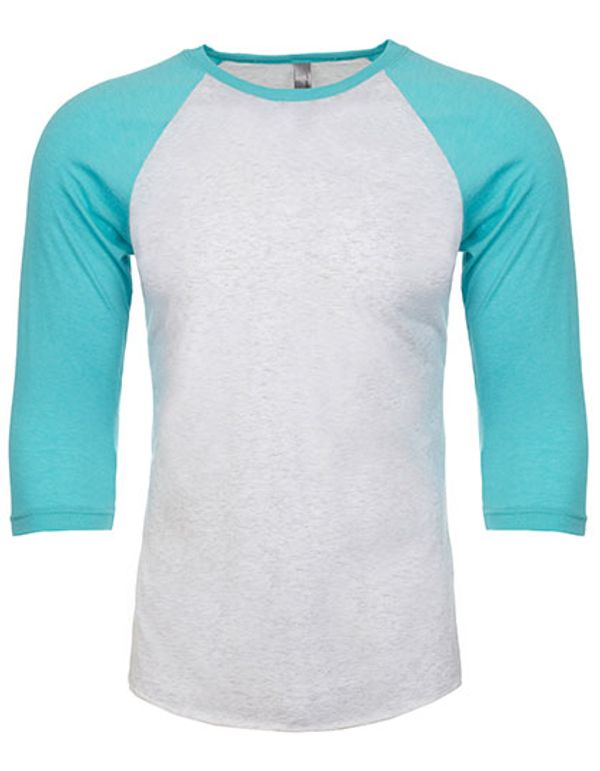 couleur Heather White (Tri-Blend) / Tahiti Blue (Tri-Blend)