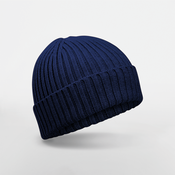 Bonnet enfant en coton biologique Oxford Navy Beechfield®