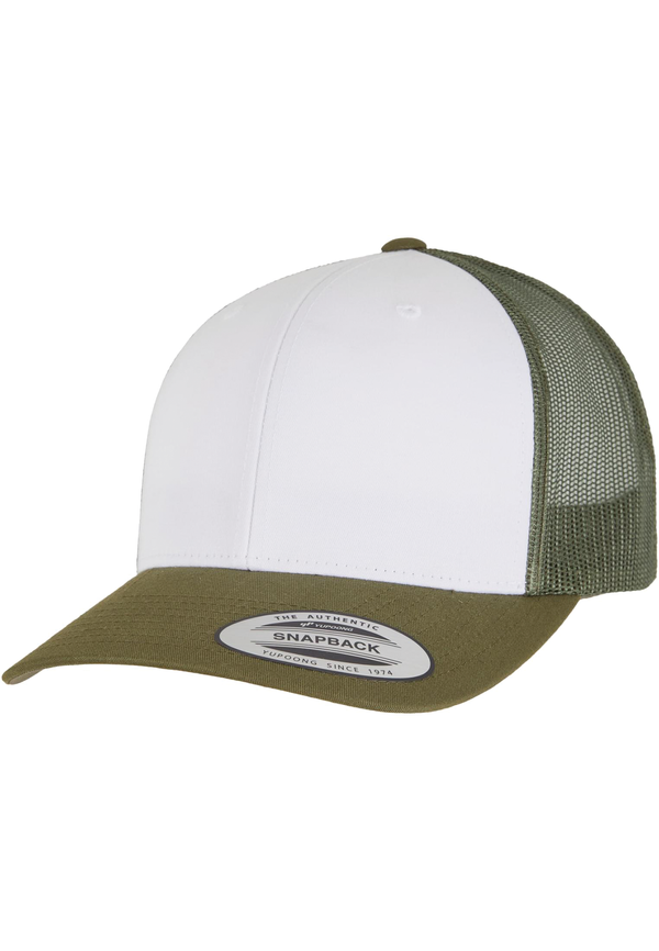 Casquette Retro Trucker Colored Front Moosgreen / WHITE / OLIVE FLEXFIT