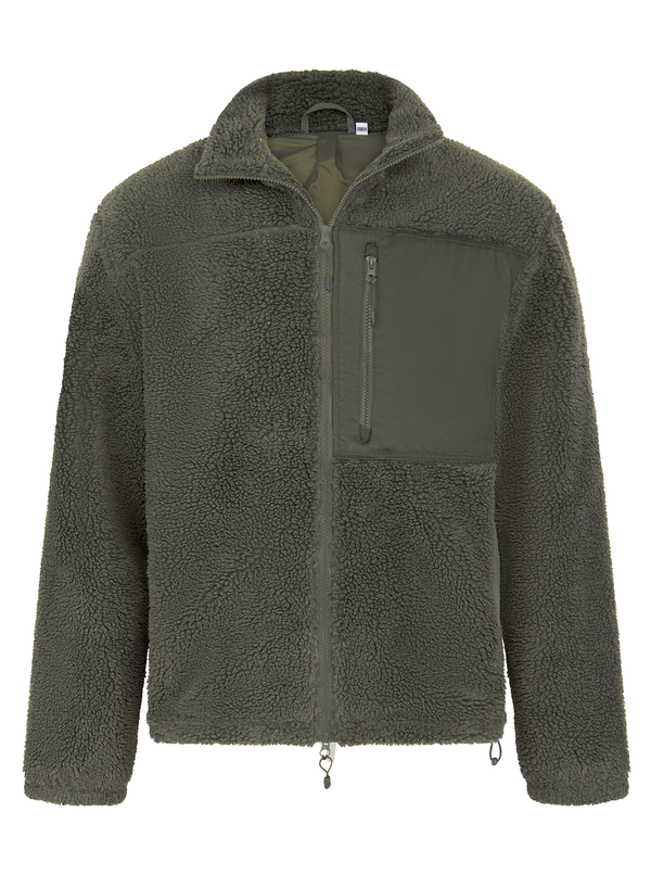 Polaire sherpa recyclée Dark Olive Front Row