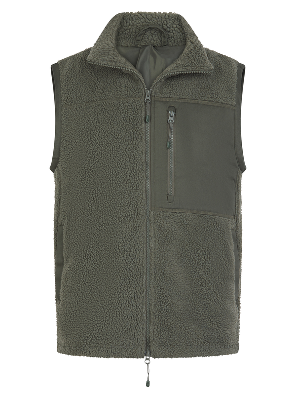 Gilet sherpa recyclé Dark Olive Front Row
