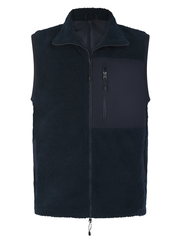 Gilet sherpa recyclé Navy Front Row