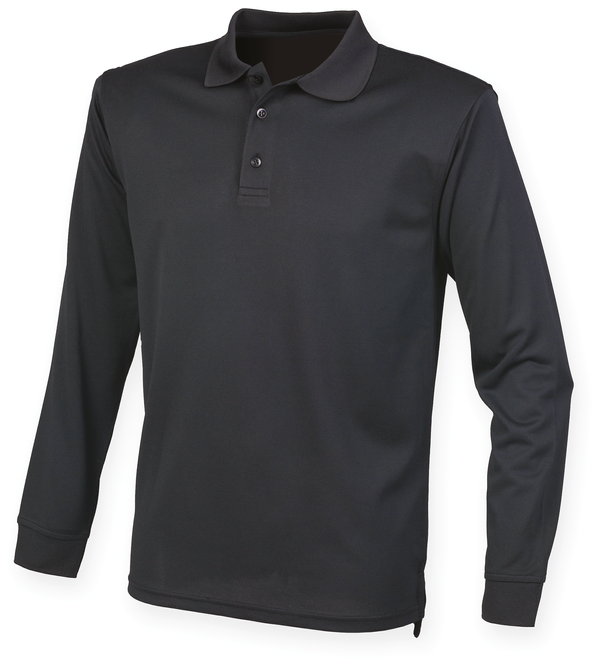 Polo Cool Plus Manches longues Unisexe Black Henbury