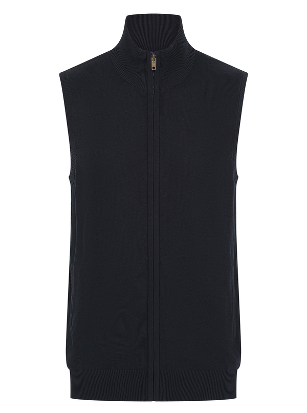 Pull zippé sans manches pour homme Navy Henbury