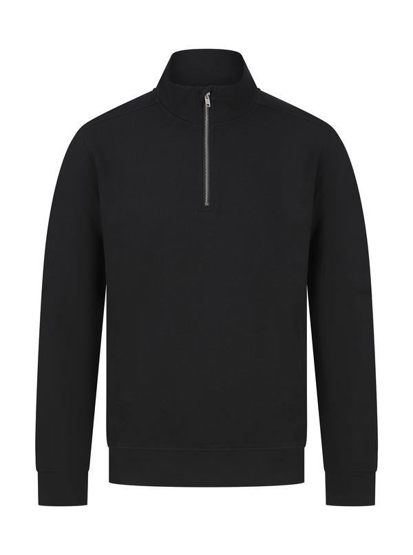 Sweat-shirt col zippé unisexe Black Henbury