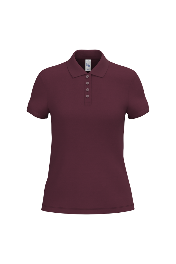 Polo piqué femme Ideal Burgundy iDeal Basic Brand