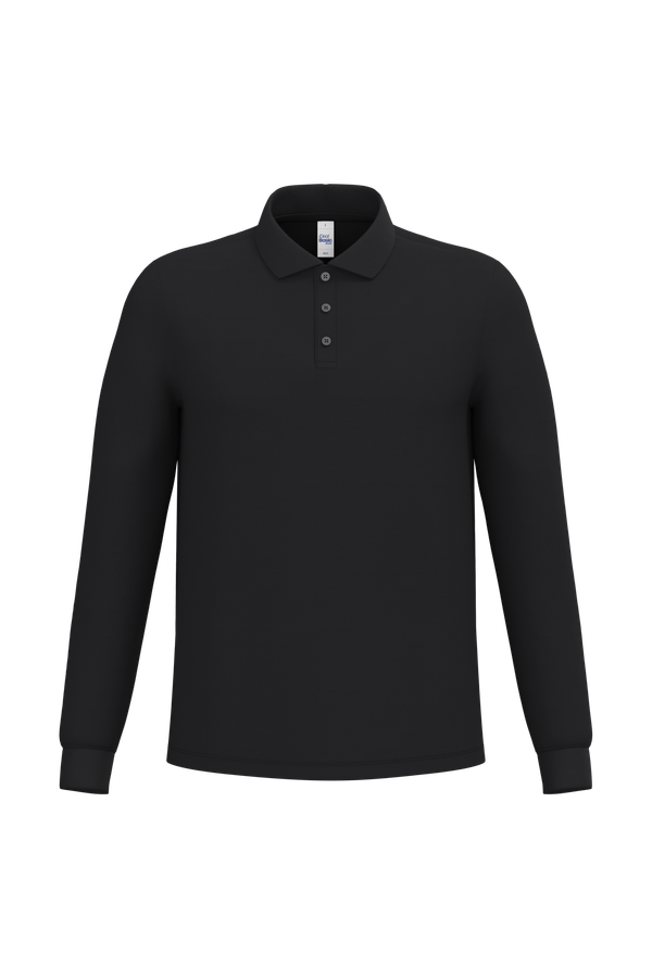 Polo piqué LSL homme Ideal Black iDeal Basic Brand