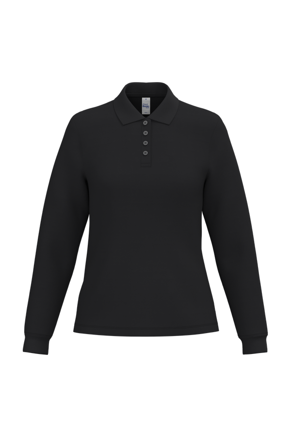 Polo piqué LSL femme Ideal Black iDeal Basic Brand