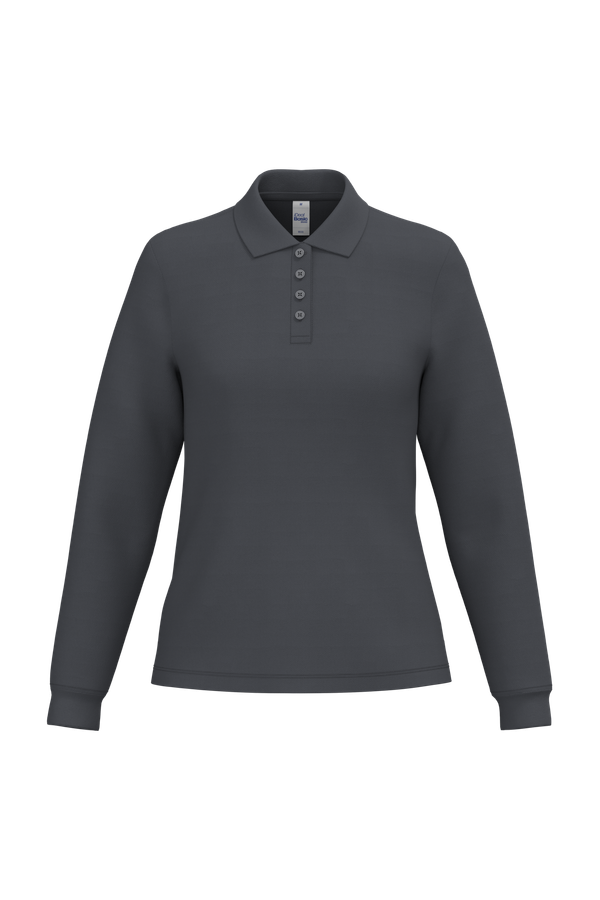 Polo piqué LSL femme Ideal Dark Grey iDeal Basic Brand