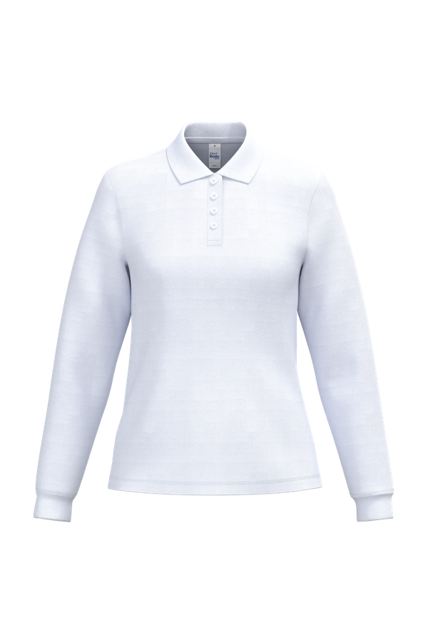 Polo piqué LSL femme Ideal White iDeal Basic Brand