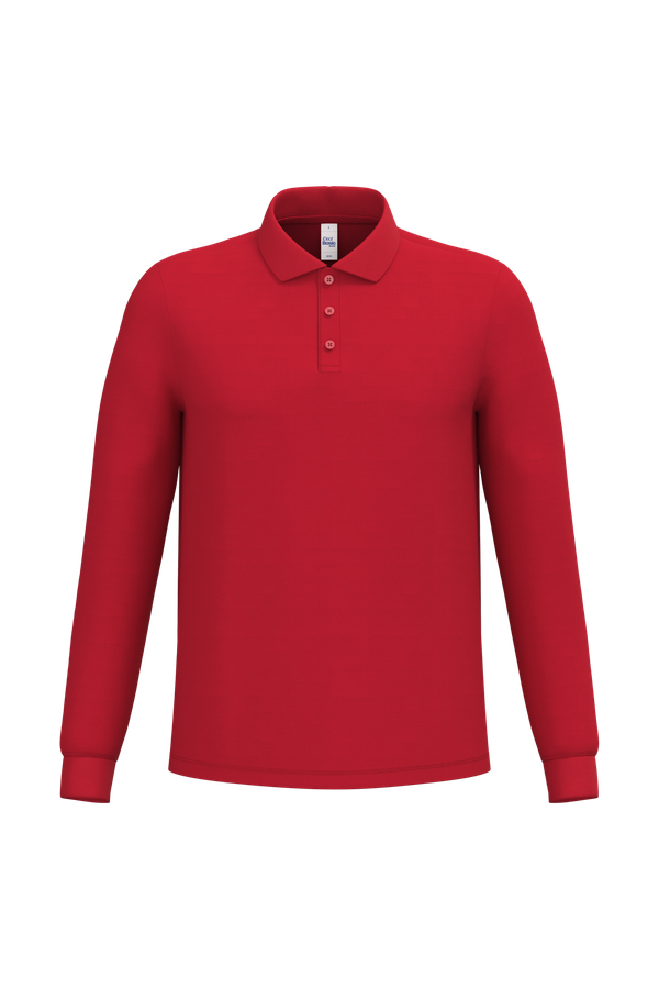 Polo piqué LSL homme Ideal Red iDeal Basic Brand