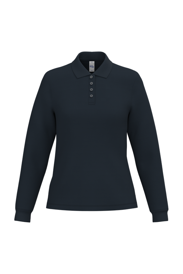 Polo piqué LSL femme Ideal Navy iDeal Basic Brand