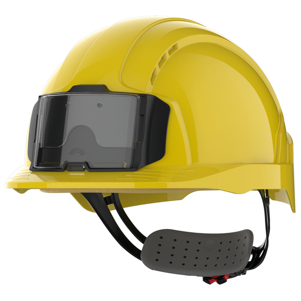 Casque de sécurité EVOLite® avec porte badge, ventilé, serrage crémaillère Yellow JSP
