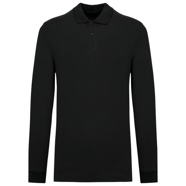 Polo piqué manches longues Bio180 homme Black Kariban