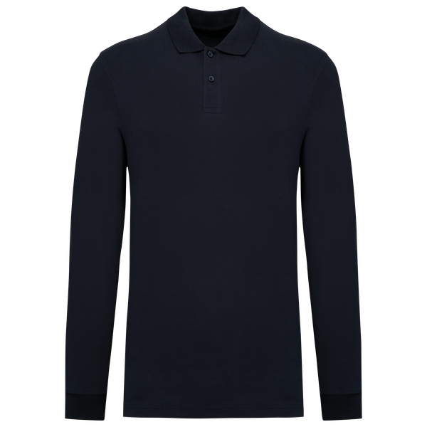 Polo piqué manches longues Bio180 homme Navy Kariban
