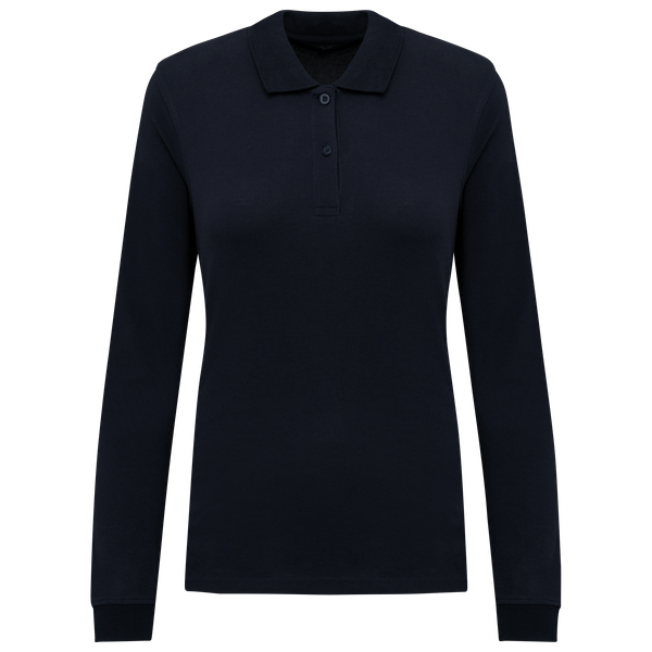 Polo piqué manches longues Bio180 femme Navy Kariban