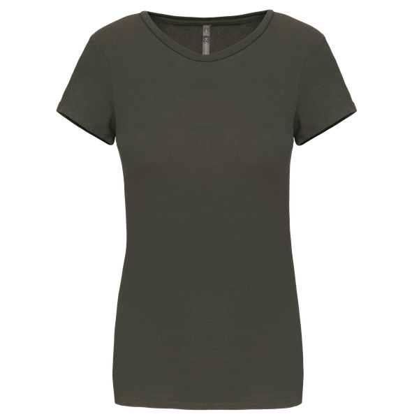 T-shirt col rond manches courtes femme Dark Khaki Kariban