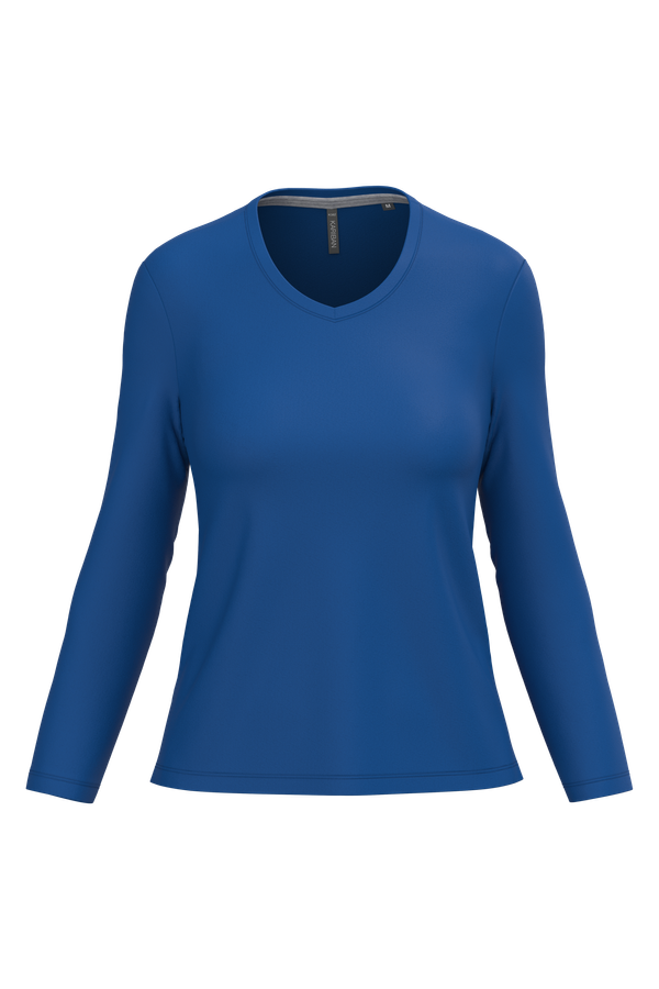 T-shirt col V manches longues femme Royal Blue Kariban
