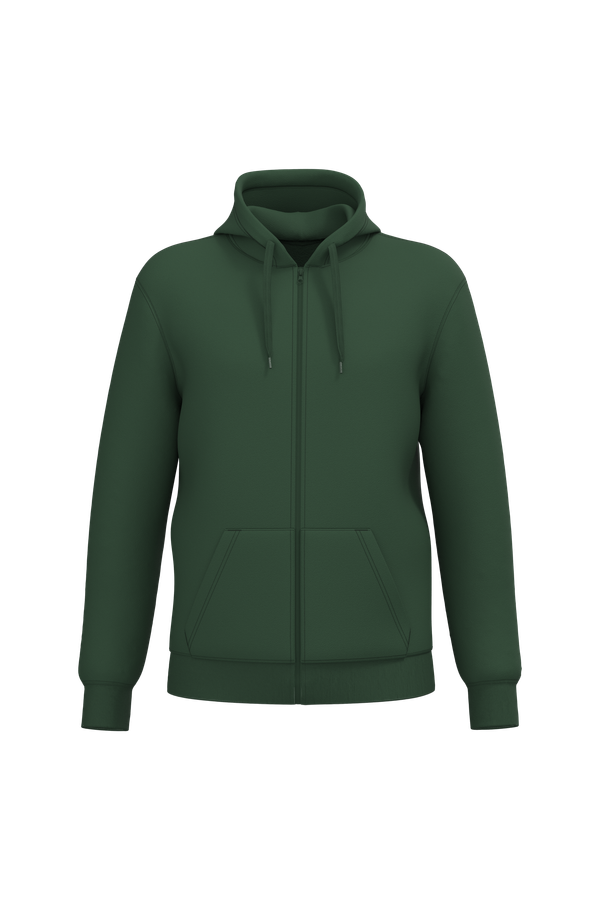 Sweat-shirt recyclé zippé à capuche unisexe Forest Green Kariban