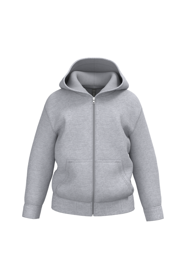Sweat-shirt recyclé zippé à capuche enfant Oxford Grey Kariban