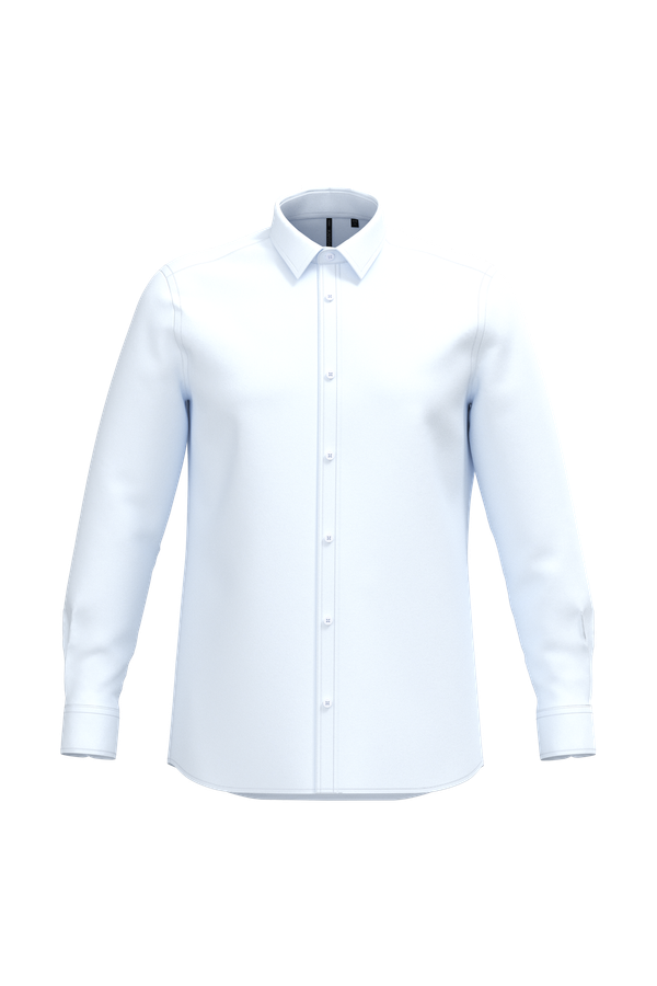 Chemise popeline polycoton sans poche entretien facile homme White Kariban