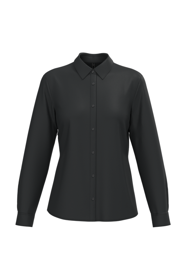 Chemise popeline polycoton sans poche entretien facile femme Black Kariban