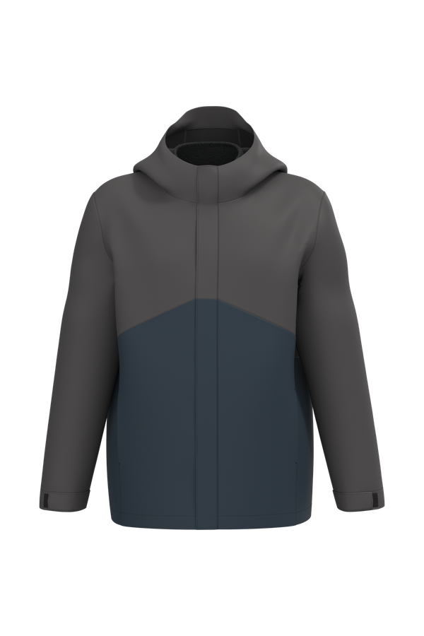 Parka 3-en-1 imperméable à capuche bicolore unisexe Navy / Dark Grey Kariban