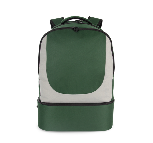 Sac à dos sports d'équipe à fond rigide Forest Green / Light Grey Kimood