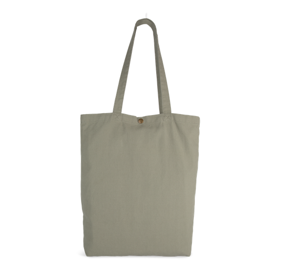 Sac shopping délavé en coton Washed Green Clay Kimood