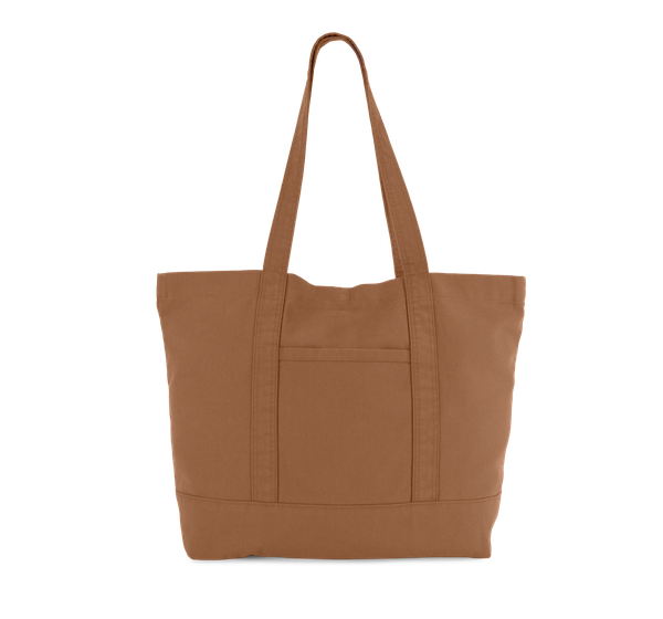 Grand sac shopping à poche latérale Washed Cinnamon Kimood
