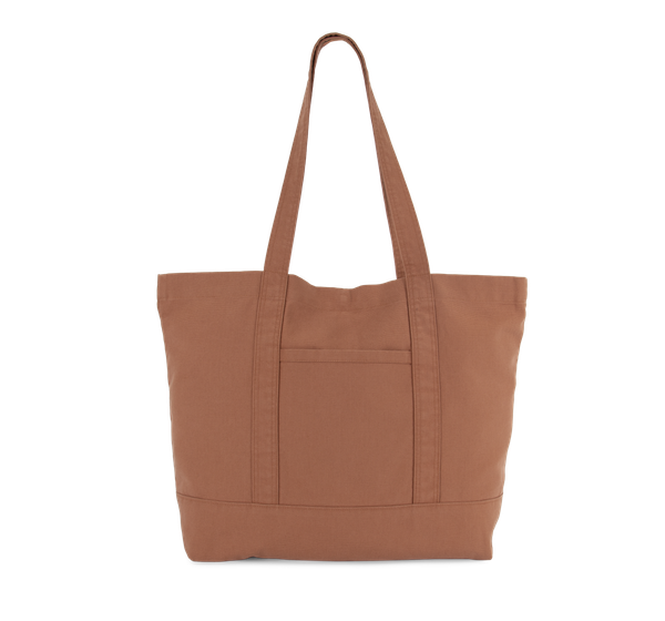 Grand sac shopping à poche latérale Washed Russet Kimood