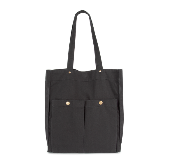 Sac à main à double poche frontale Washed black Kimood