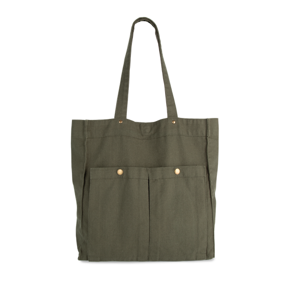 Sac à main à double poche frontale Washed Kombu Green Kimood