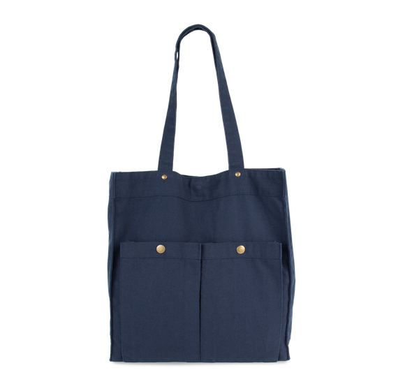 Sac à main à double poche frontale Washed Navy Kimood