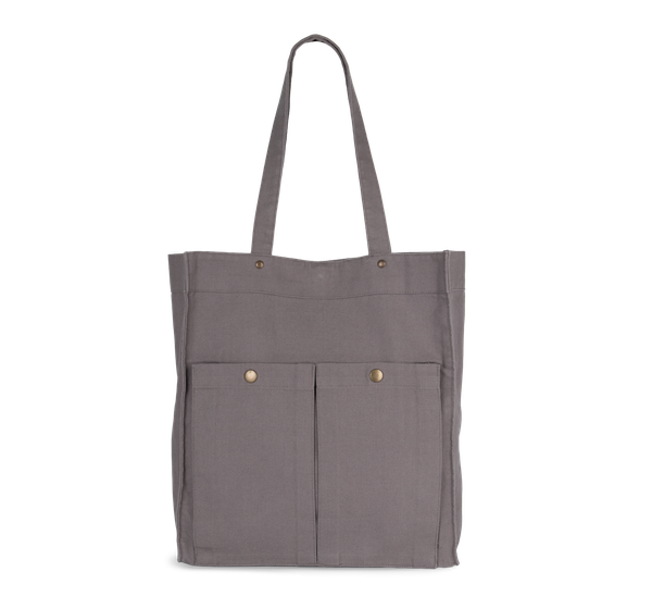 Sac à main à double poche frontale Washed Steeple Grey Kimood