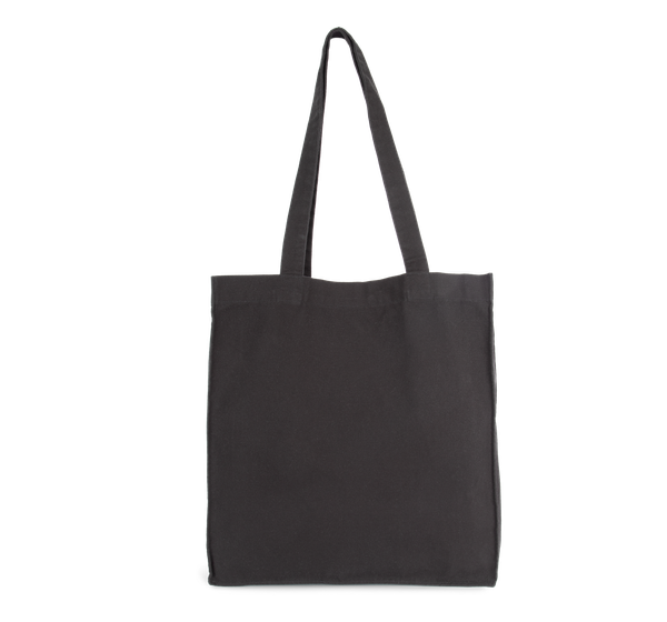 Tote bag avec fond et soufflet Washed black Kimood
