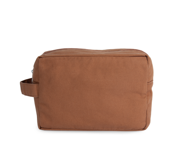 Trousse de toilette en coton biologique Washed Caramel Coffee Kimood