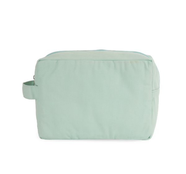 Trousse de toilette en coton biologique Washed Misty Green Kimood