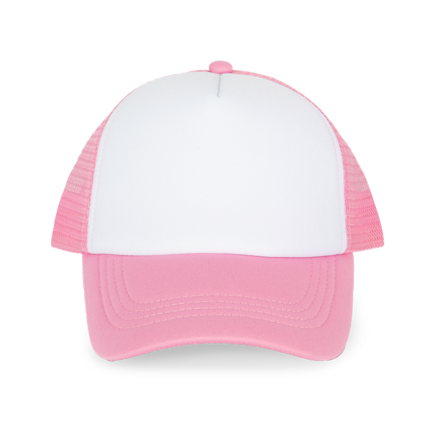 CASQUETTE TRUCKER ENFANT - 5 PANNEAUX White / Aurora Pink K-up