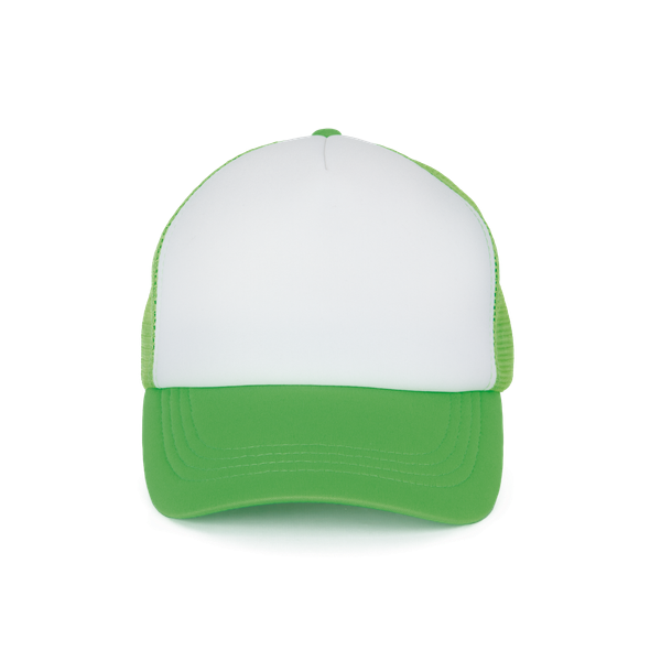 CASQUETTE TRUCKER ENFANT - 5 PANNEAUX White / Green Flash K-up