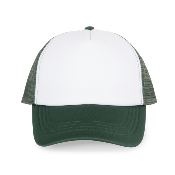 CASQUETTE TRUCKER ENFANT - 5 PANNEAUX White / Pineneedle Green K-up